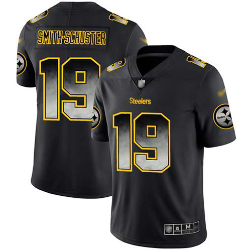 Men Pittsburgh Steelers Football #19 Limited Black JuJu Smith Schuster Smoke Fashion Nike NFL Jersey->pittsburgh steelers->NFL Jersey